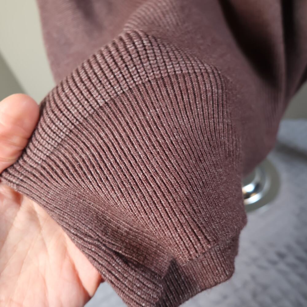 NWT Y2K Coffee Brown Ribbed Hoodie Sweater XL Fits M Cozy Softcore - Picture 8 of 14